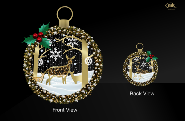 Reindeer Layered Bauble Wreath